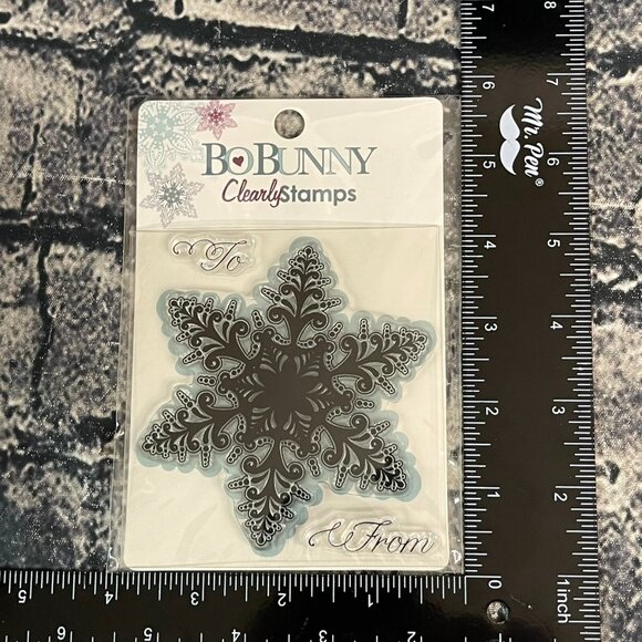 Bo Bunny WINTER LACE Snowflakes Clear Acrylic Stamps SWL863 - Picture 2 of 7
